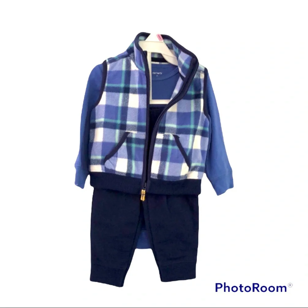 NEW!‎ Preppy Carters Winter Blue Vest Pants Combo 9m